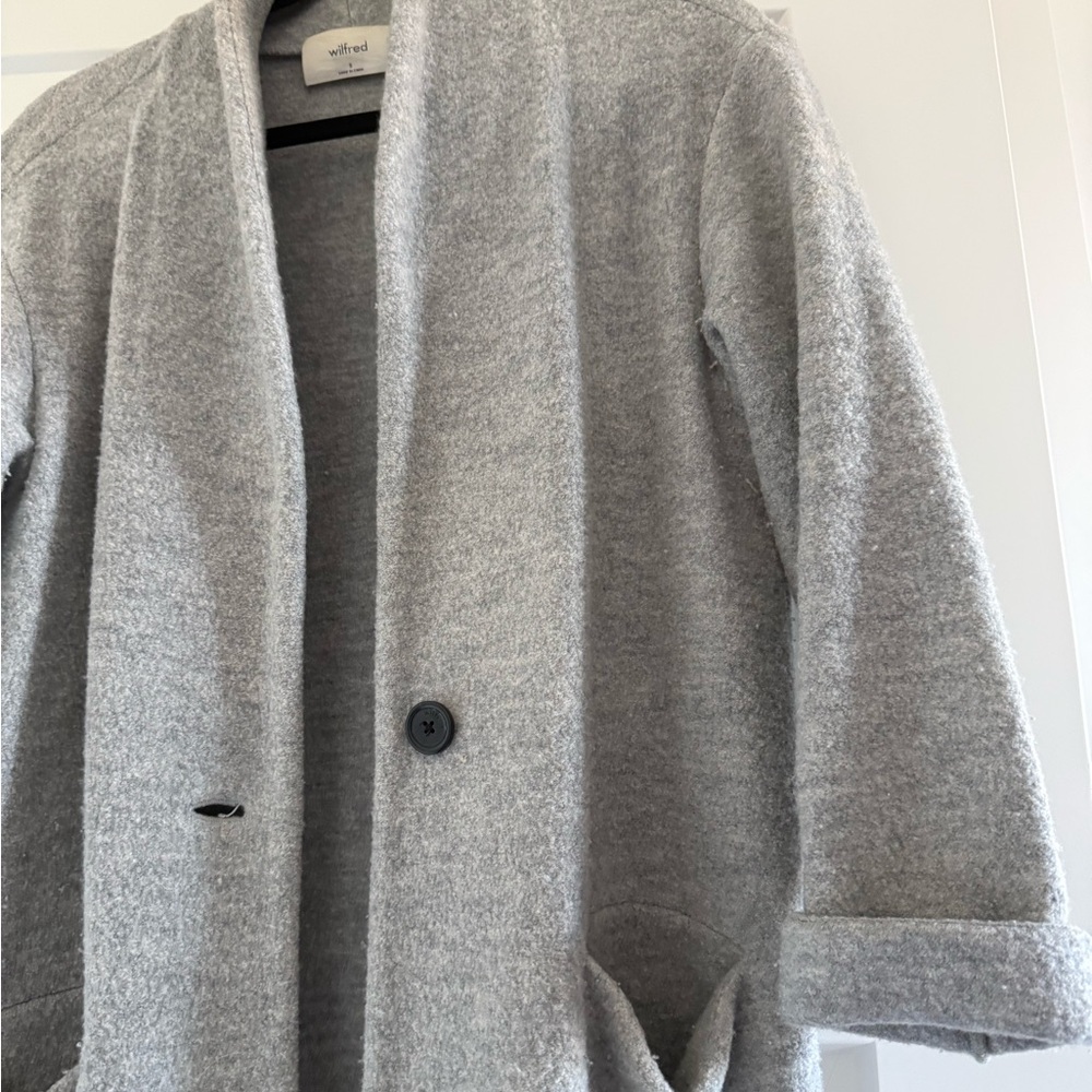Wilfred Light Gray Open-Front Cardigan